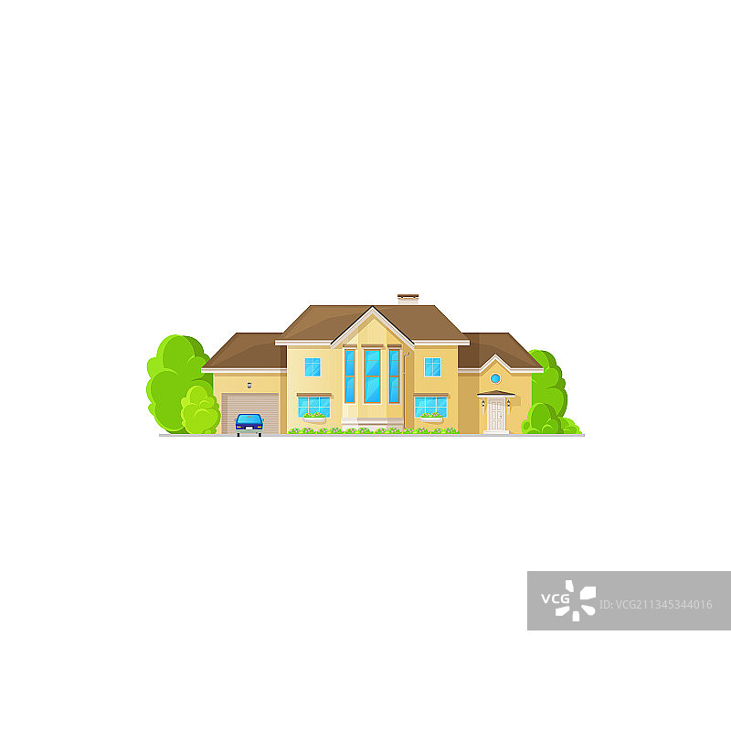 双层别墅或小屋独立图标图片素材