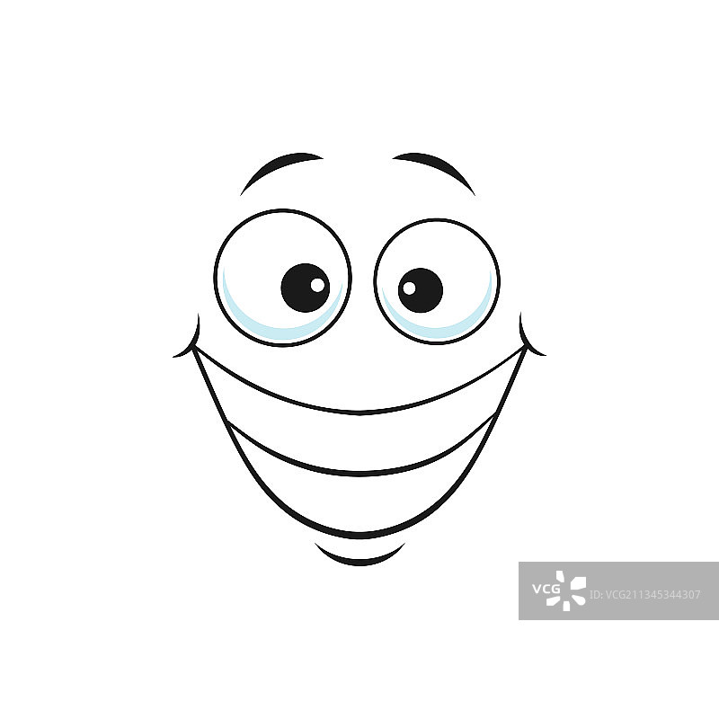 带有大牙齿笑容的微笑表情符号孤立图标图片素材