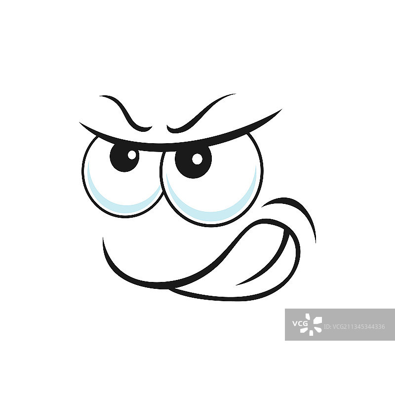 带有愤怒表情的可疑表情符号隔离图标图片素材