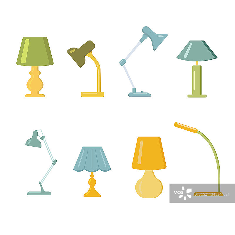扁平卡通风格台灯图片素材