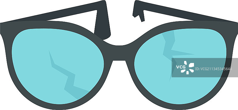 扁平化裂纹眼镜图标图片素材