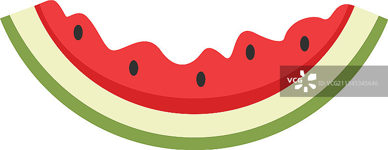 吃过的西瓜片扁平图标图片素材