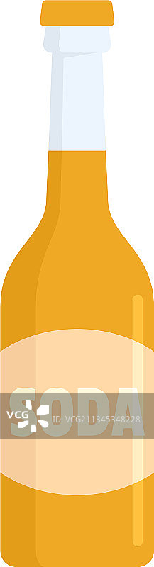 苏打水瓶扁平隔离图标图片素材