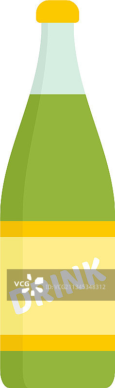 节食苏打水瓶图标扁平隔离图片素材