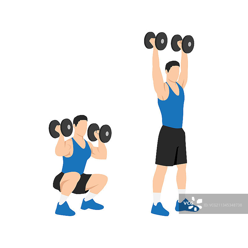 哑铃深蹲推举图片素材