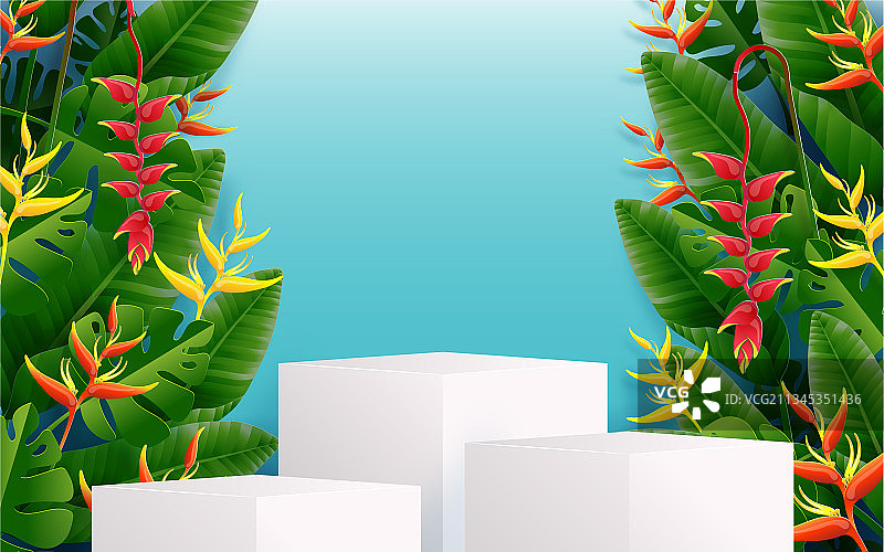 3D产品领奖台夏日假日设计图片素材