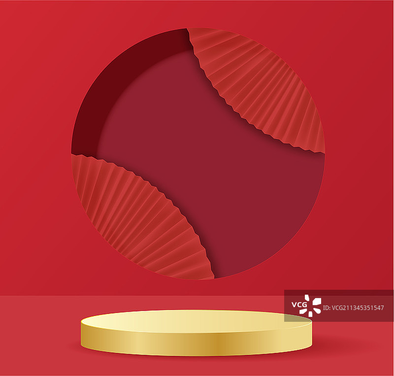 中国新年金色领奖台展示模型图片素材