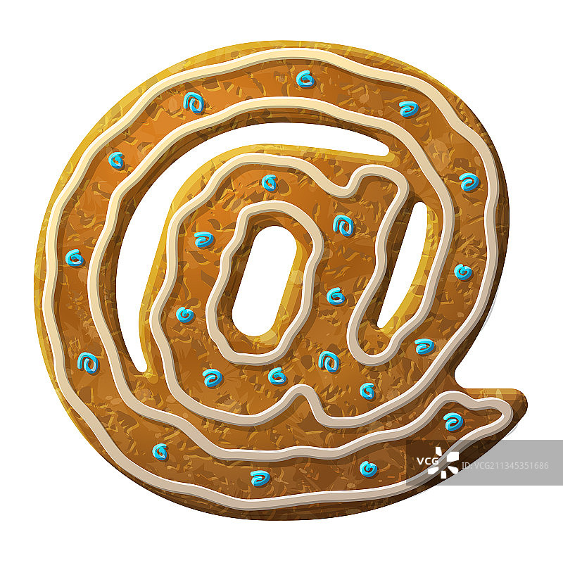 彩色糖霜装饰的姜饼邮件符号图片素材