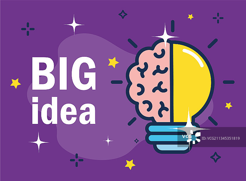 半个灯泡和大脑图片素材