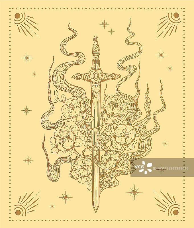 鲜花宝剑魔法图片素材