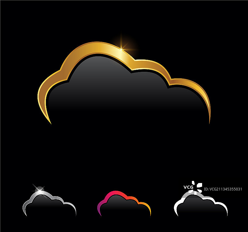 金色和银色云朵标志图片素材