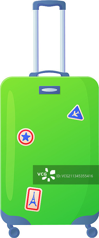 带轮子的绿色塑料行李箱图片素材