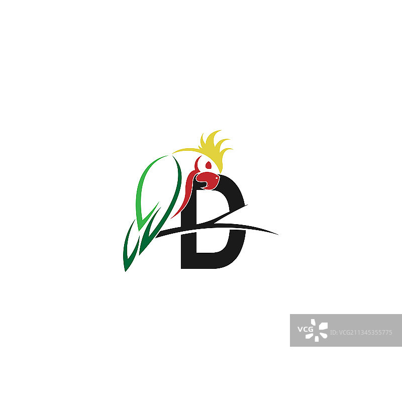字母D鹦鹉鸟图标Logo设计图片素材