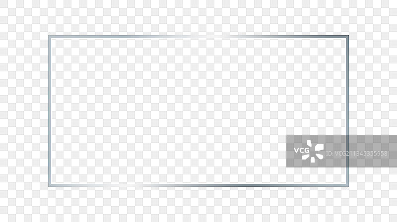 银色发光矩形边框图片素材