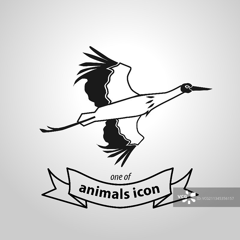鹳鸟标志简约图标图片素材