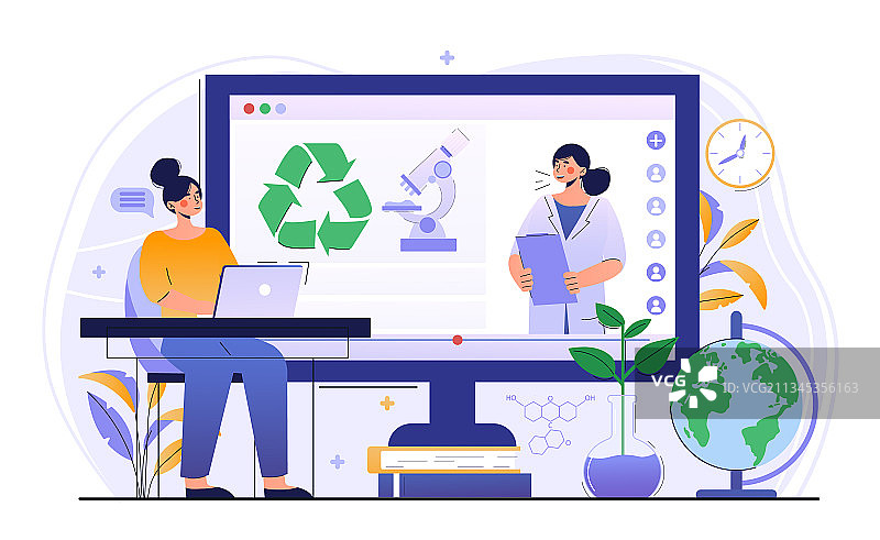 年轻女性角色在线使用生态学图片素材