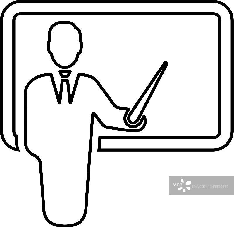 导师培训师轮廓图标线条艺术图片素材