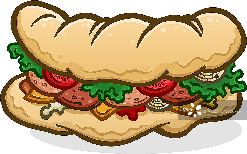 潜水艇三明治卡通图片素材