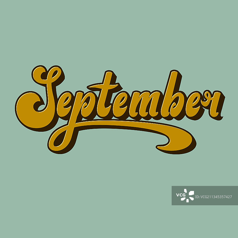 九月立体手写字母图片素材
