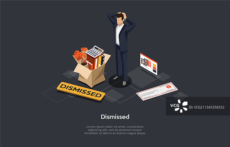 解雇主题的2.5D构图图片素材
