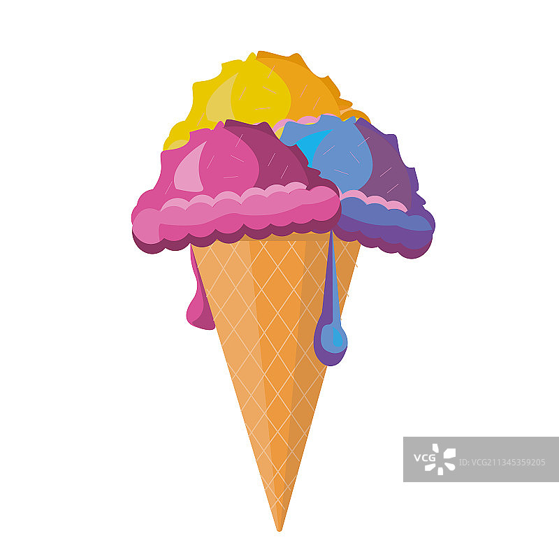 白色背景上的逼真冰淇淋图片素材