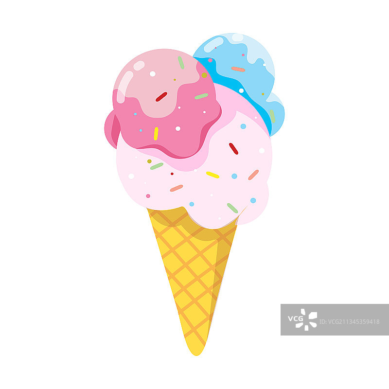 白色背景上的逼真冰淇淋图片素材