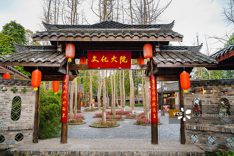 中国四川成都郫县战旗村文化大院图片素材