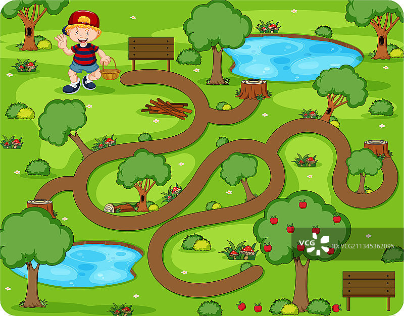 可爱卡通迷宫游戏模板图片素材