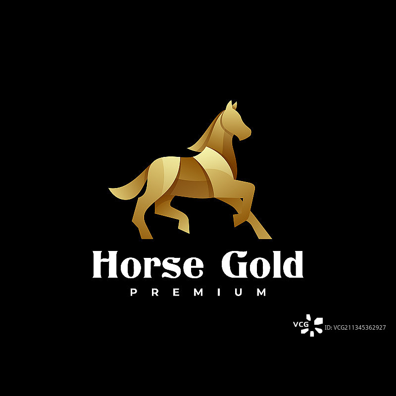 金色渐变骏马logo图片素材
