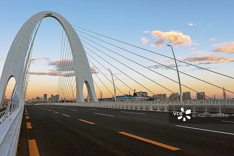 永定河新首钢大桥秋色图片素材