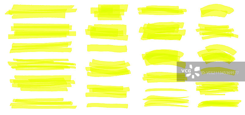 黄色荧光笔线条标记笔画图片素材