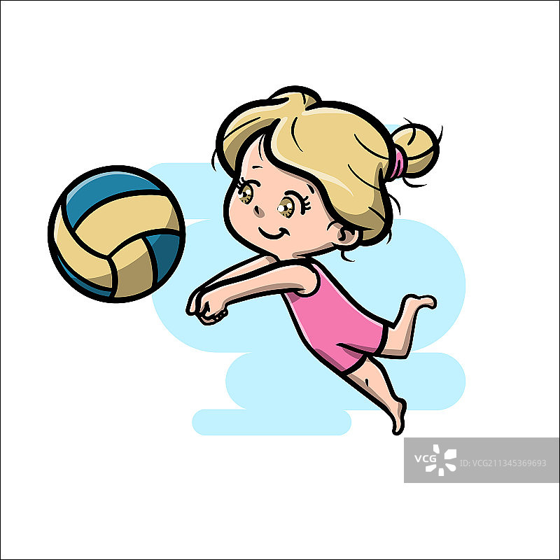 在夏季海滩上可爱的女孩图片素材