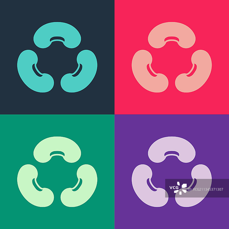 彩色背景上的波普艺术豆子图标图片素材