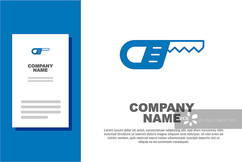 蓝色往复锯和锯条图标图片素材