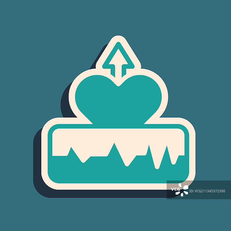 绿色背景上的绿色心跳加速图标图片素材