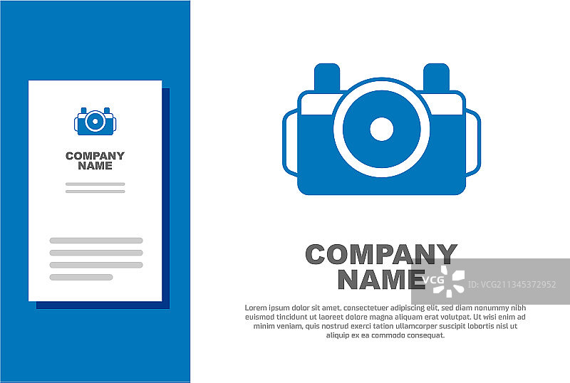 白色背景上的蓝色潜水相机图标图片素材