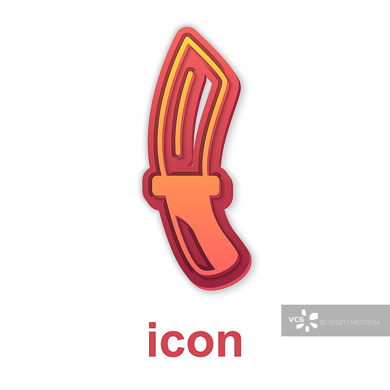 白色背景上的金色潜水刀图标图片素材