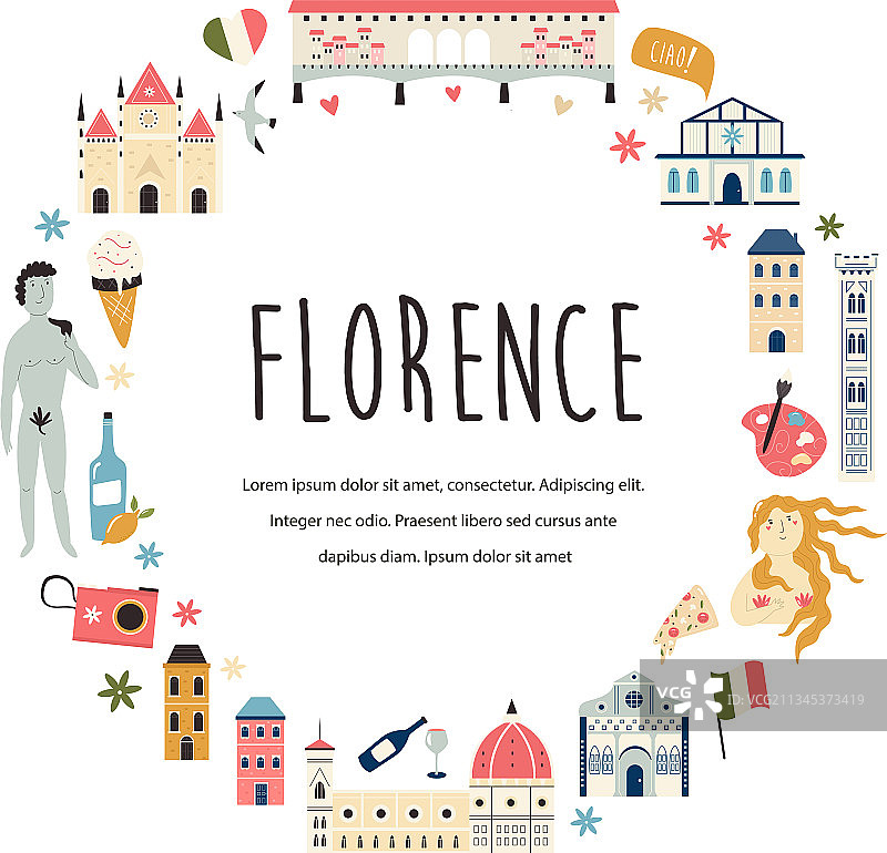 著名目的地旅游抽象设计图片素材