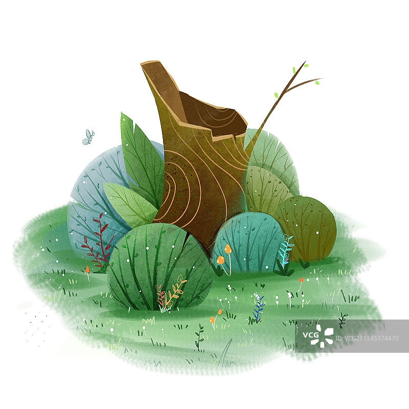 绘本植物小场景图片素材