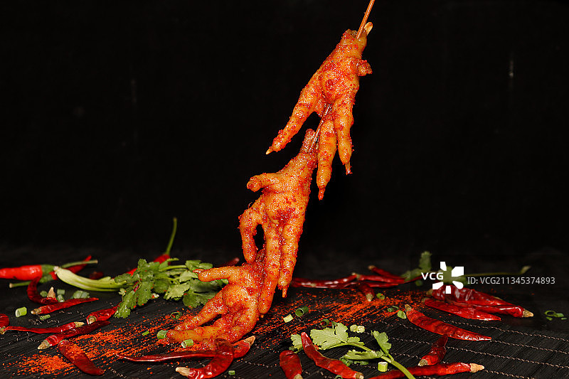 鸡爪烤串图片素材