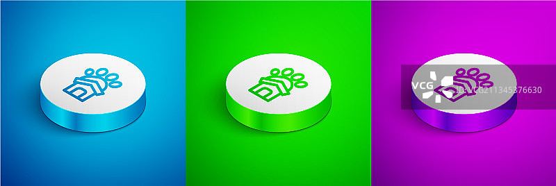 2.5D动物收容所线条图标图片素材