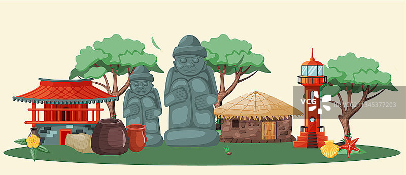 韩国济州岛著名景点图片素材