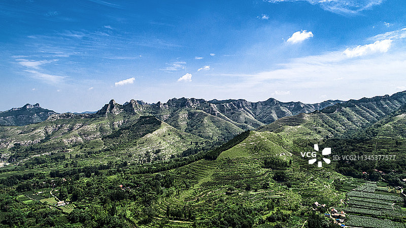 山东淄博博山源泉马鞍山&鹿角山图片素材