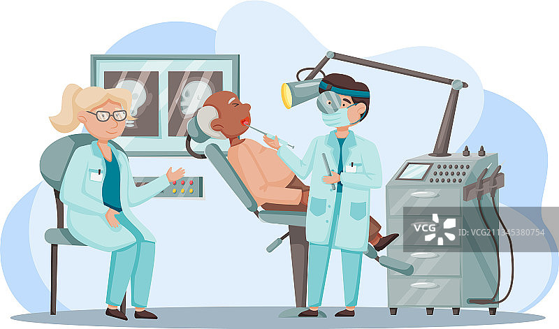 耳科医生与病人图片素材