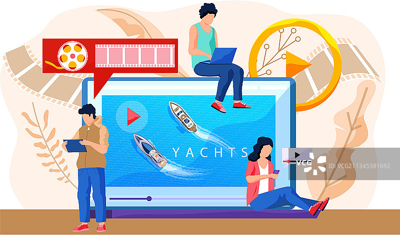 蓝色大海中的白色帆船，顶部视角网站图片素材