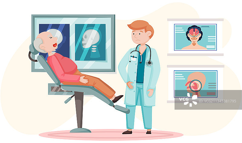 耳科医生与病人图片素材