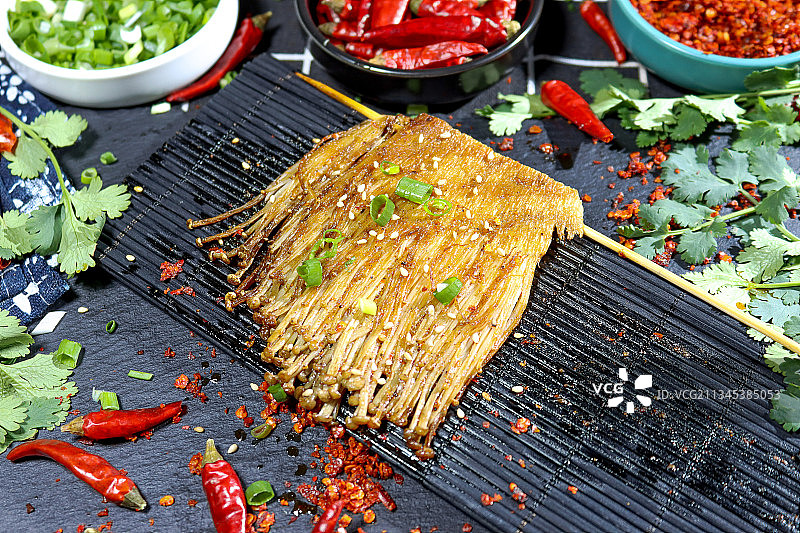 金针菇烤串图片素材