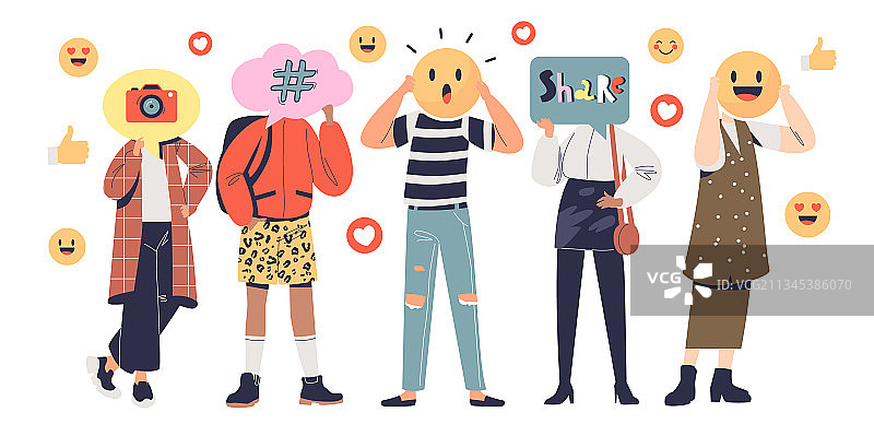 千禧一代Y世代使用社交媒体图片素材