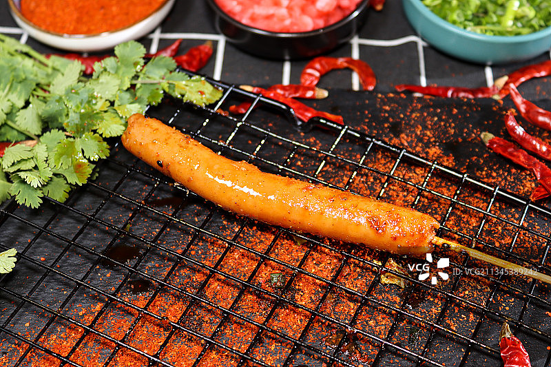 玉米肠烤串图片素材