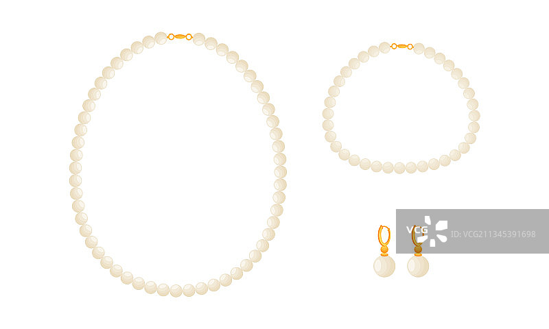 珍珠项链和耳环图片素材